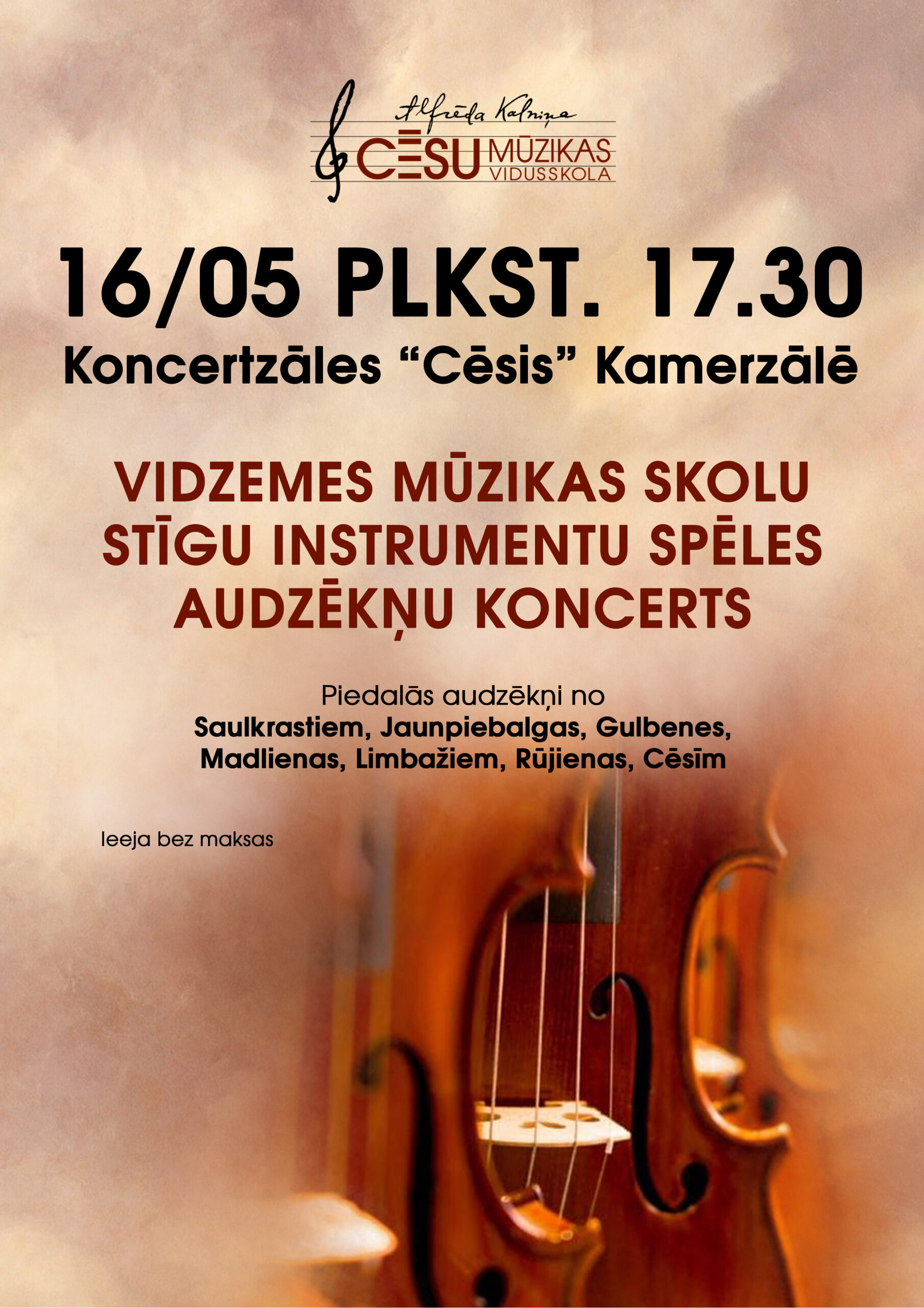 Stīgu instrumentspēles koncerta afiša