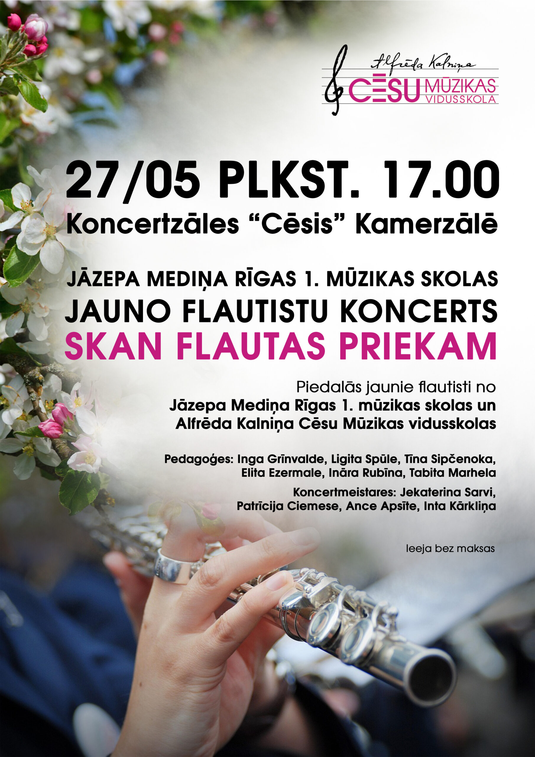 Jauno flautistu koncerts “Skan flautas priekam”