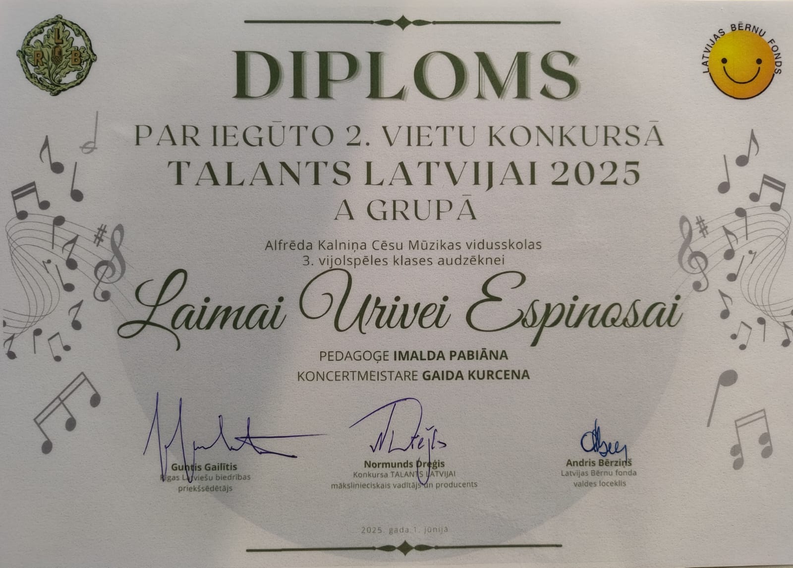 AKCMV audzēkņi un pedagogi konkursa "Talants Latvijai" finālā