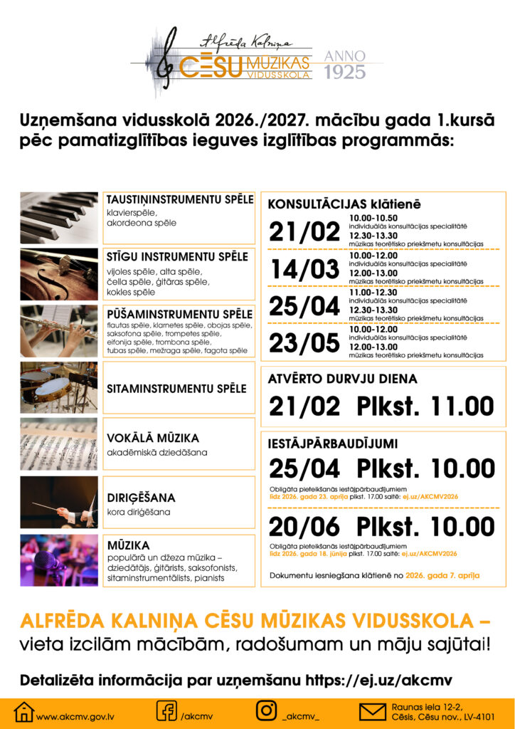 AKCMV Uzņemšanas info